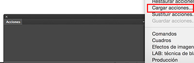 Cargar accion photoshop